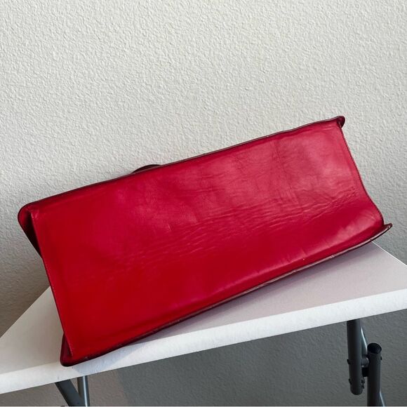 CHARLOTTE OLYMPIA Red Clear Laptop Work Tote Shoulder Bag + Pouch - Picture 8 of 14